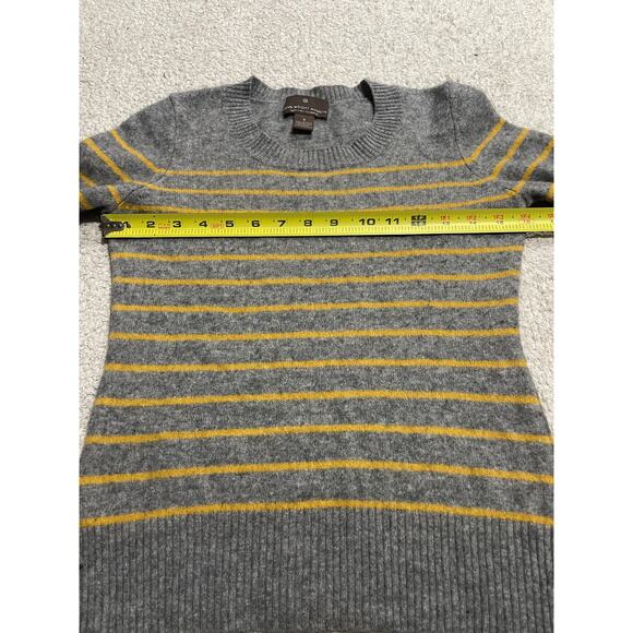 Fenn Wright Manson 100% 2-Ply Cashmere Sweater Womens Small Striped Gray Yellow* - Picture 5 of 14